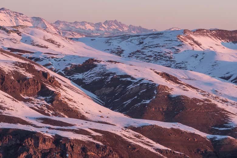 Excursion à Valle Nevado au coucher du soleil depuis Santiago du Chili