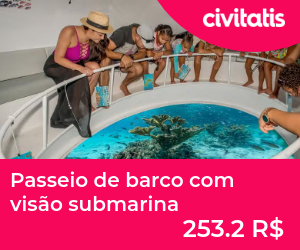 Passeio de barco com visão submarina