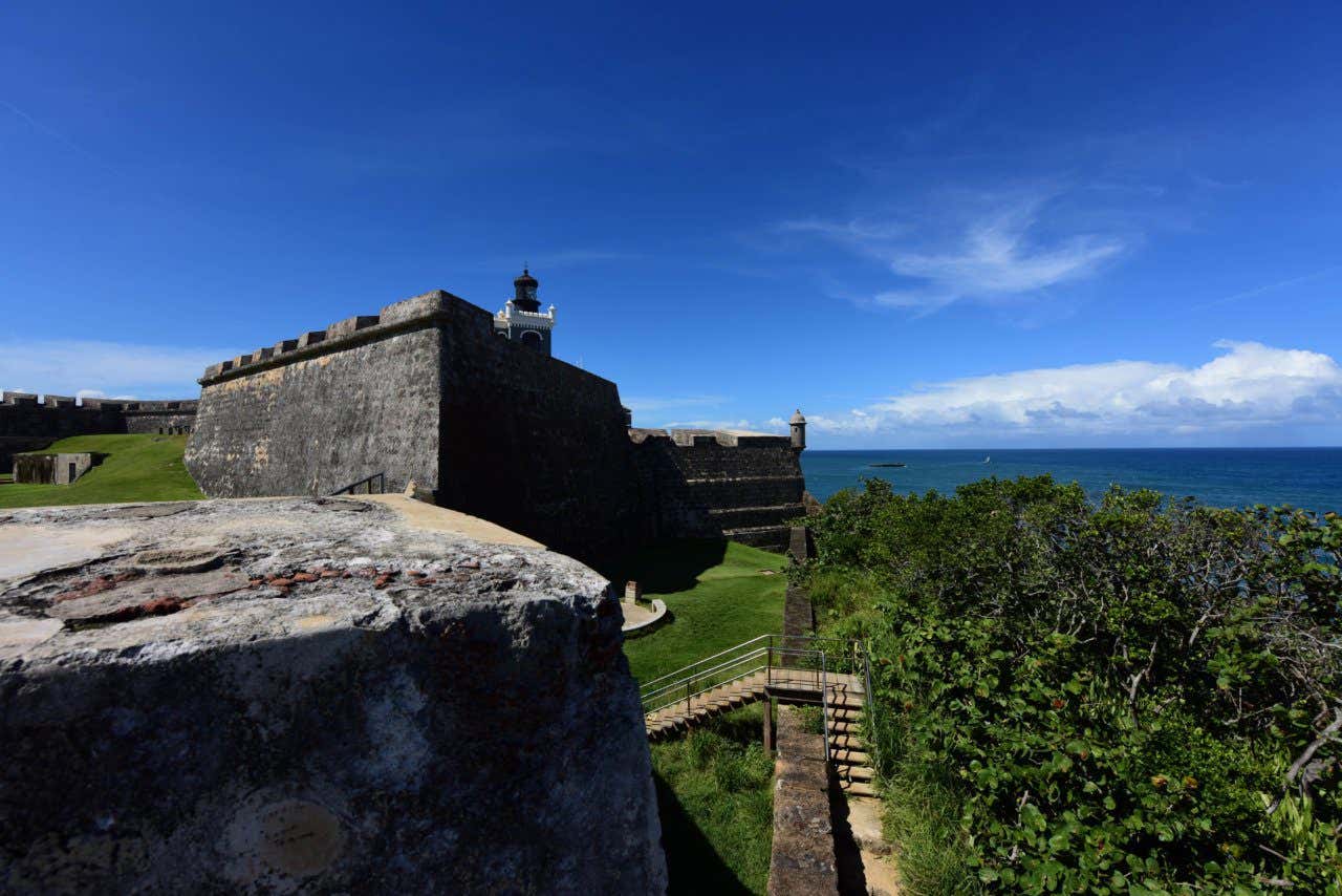 Scorcio sul castello di San Cristóbal, a San Juan, in una giornata di sole