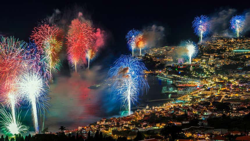 Fogos de artifício na festa de Ano Novo da Madeira