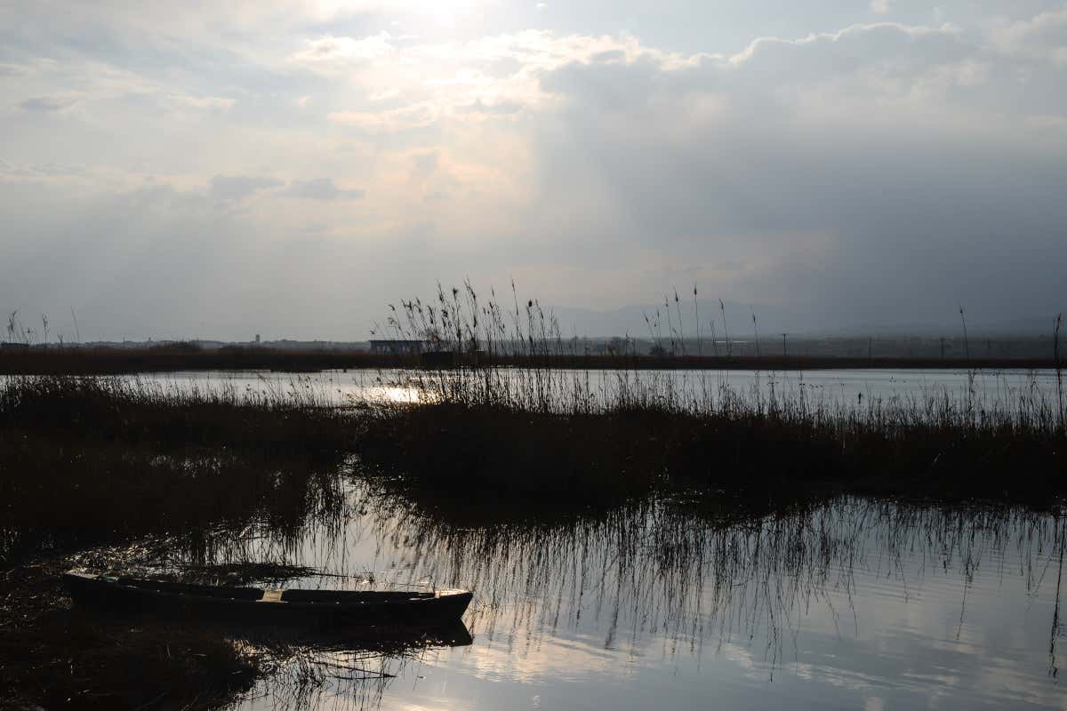 Mágico atardecer en el Delta del Ebro. 