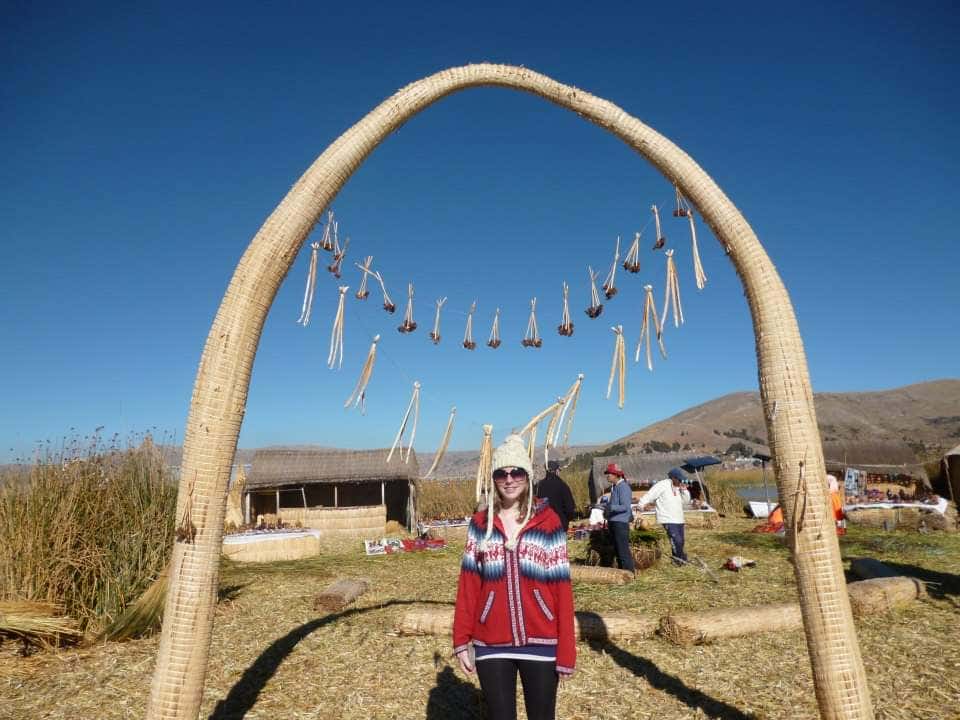 Hannah Colder en el lago Titicaca