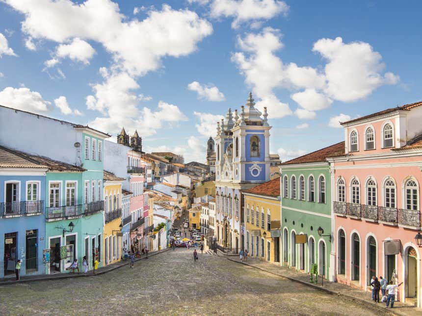 Casas coloniais coloridas no Pelourinho