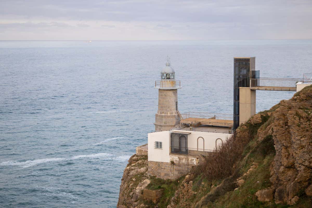 The Santa Catalina lighthouse on the coast of Lequeitio, in the province of Vizcaya.