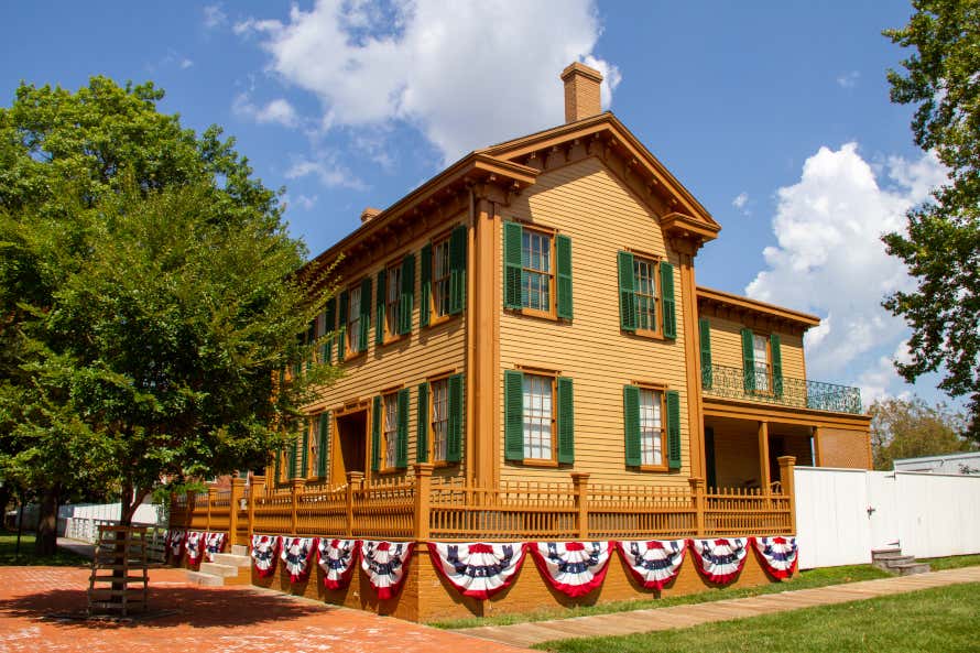 La casa di Abraham Lincoln vista dall'esterno