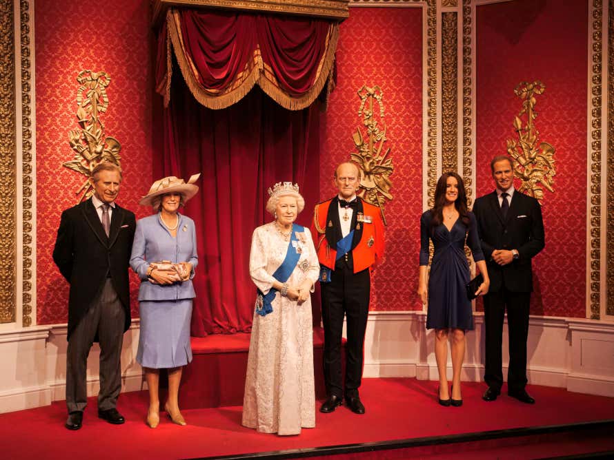 Figuras de cera de la familia real británica en el Madame Tussauds