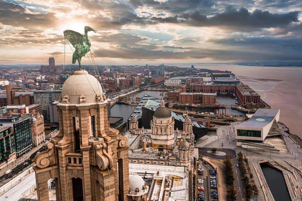 Vistas de Liverpool desde el Royal Liver Building