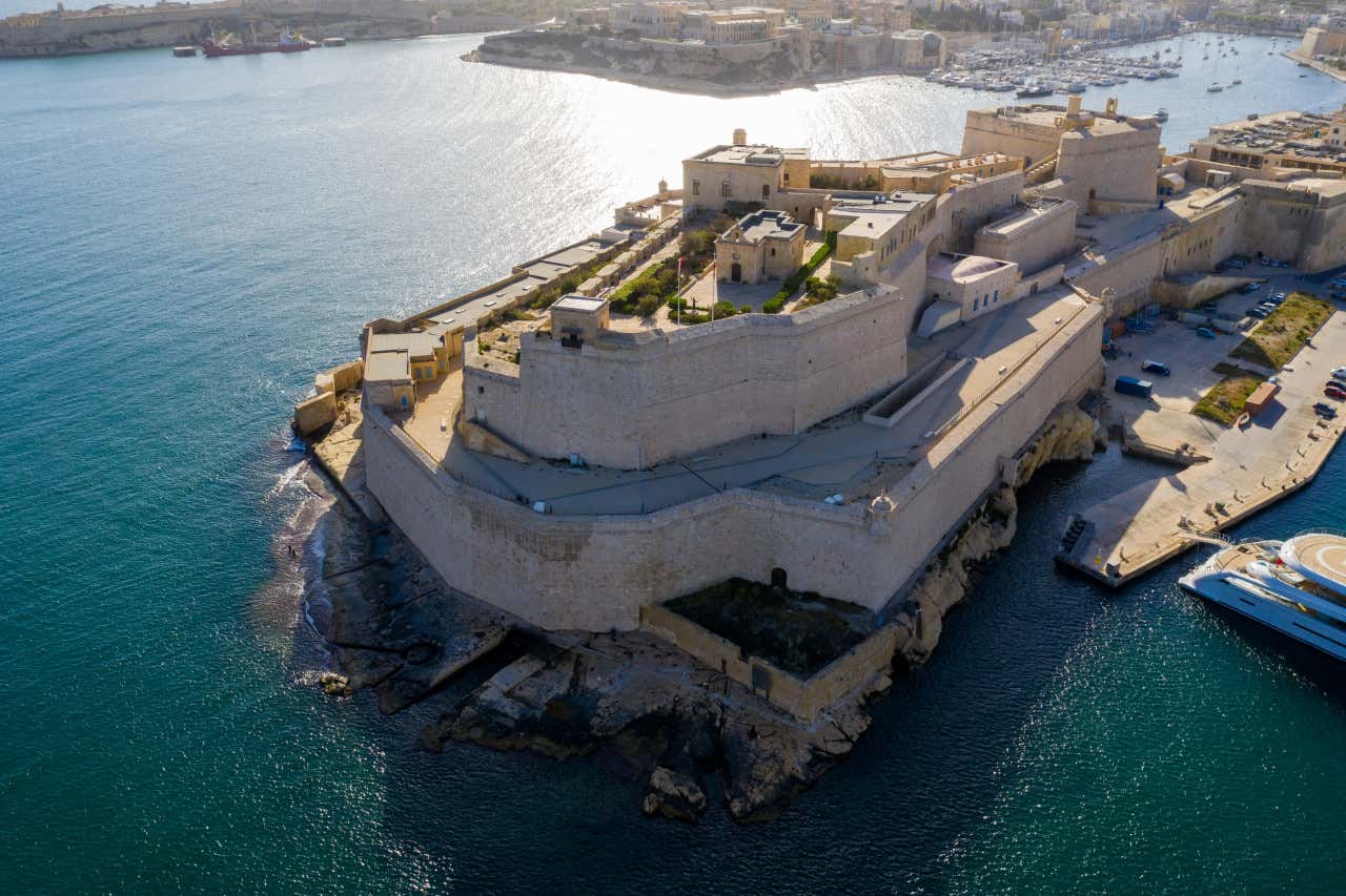 Vista aérea del fuerte de San Ángel, en la ciudad de Vittoriosa, en Malta