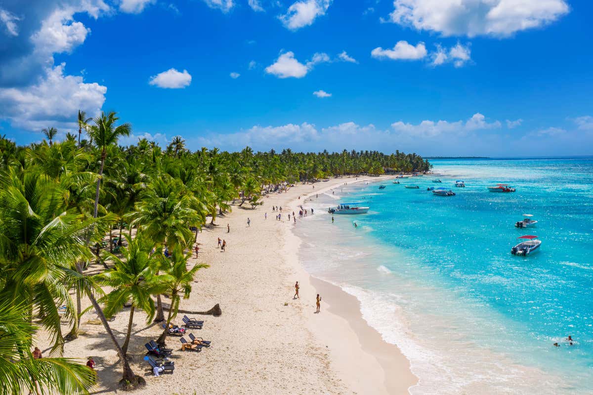 Vista aérea de las playas caribeñas de Isla Saona, en la costa sur de República Dominicana