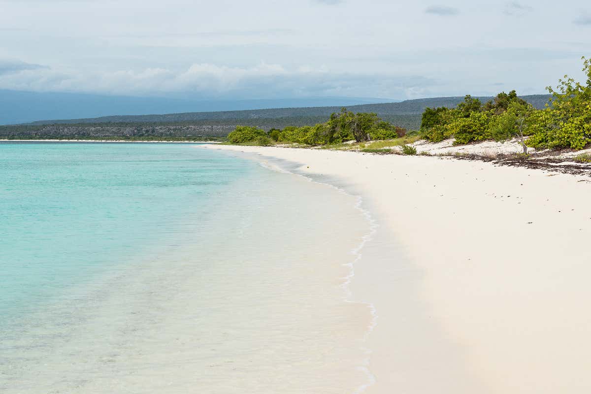 Playa de finísima arena blanca en la Bahía de las Águilas, en el sur de República Dominicana