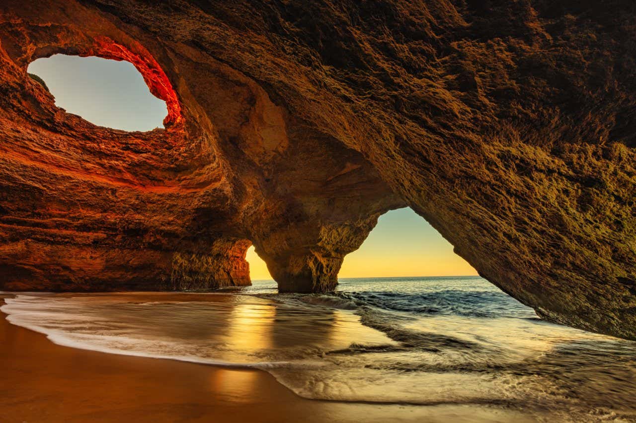 Benagil cave at sunset 