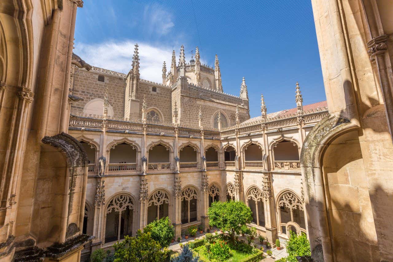 Elizabethan Gothic two-story cloister of the monastery of San Juan de los Reyes.