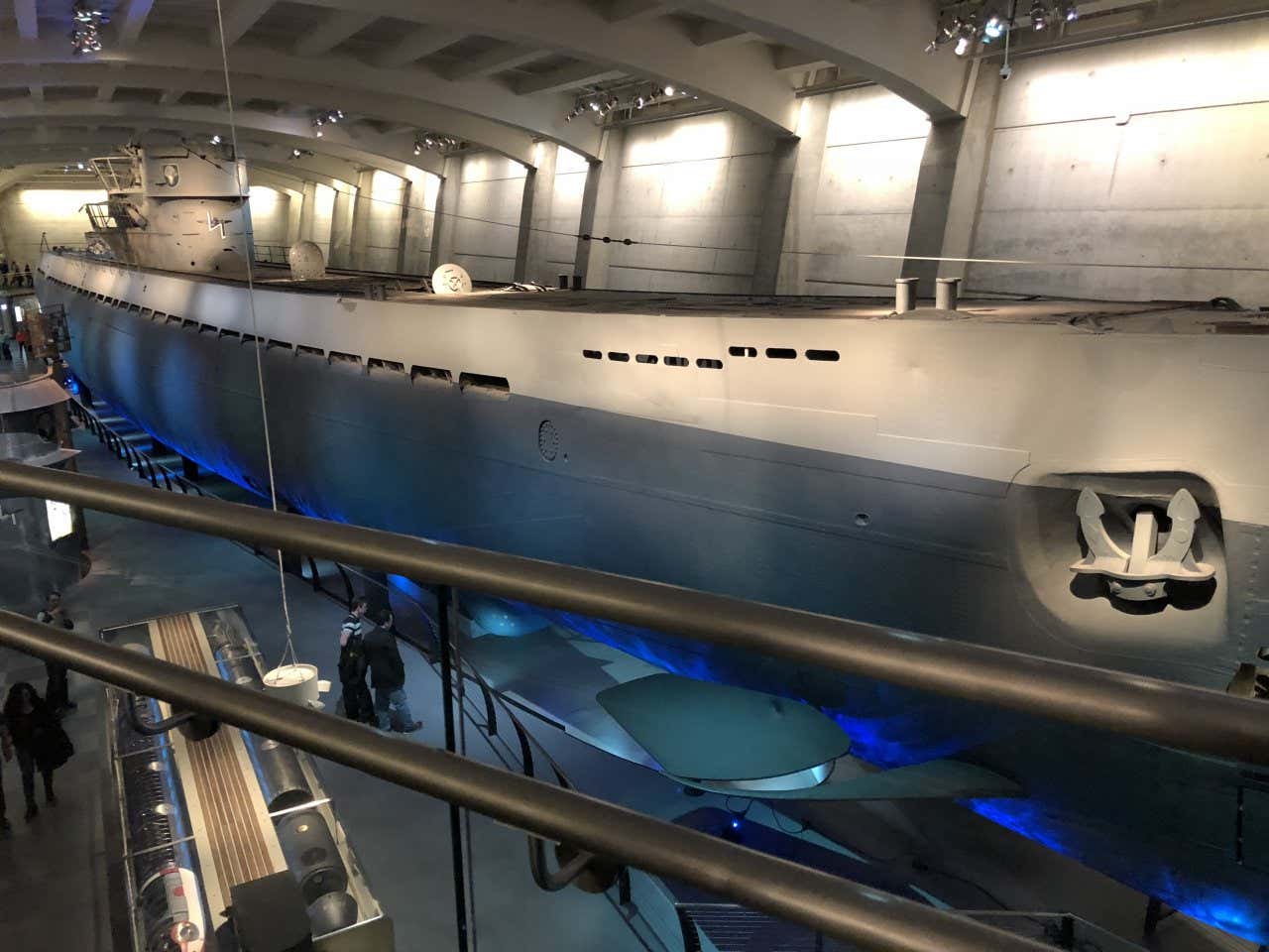 Panorâmica do submarino U-505 no Museu da Ciência e Indústria 