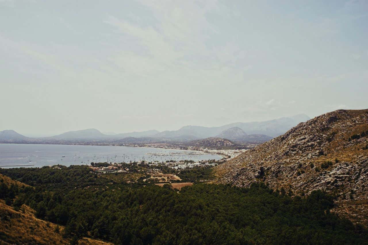 A view of a bay in Mallorca surrounded by rocky mountains