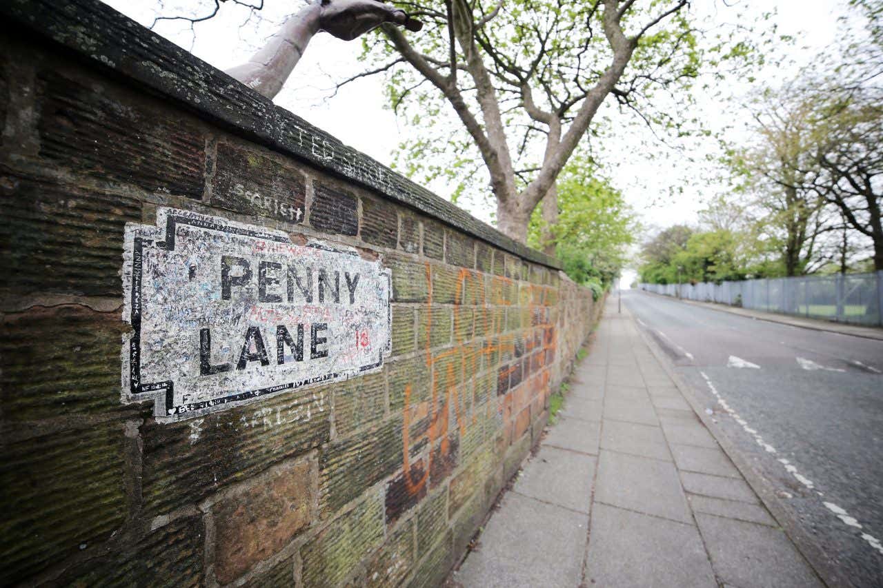 Calle Penny Lane en Liverpool