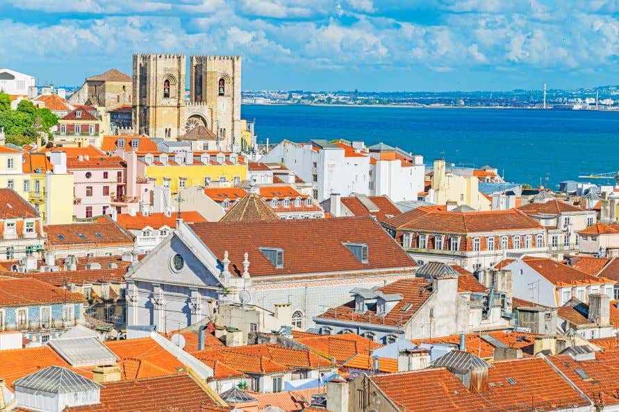 A view of Lisbon from the Santa Justa lift.