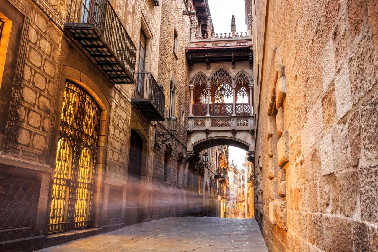 A street in Barcelona's Gothic Quarter.