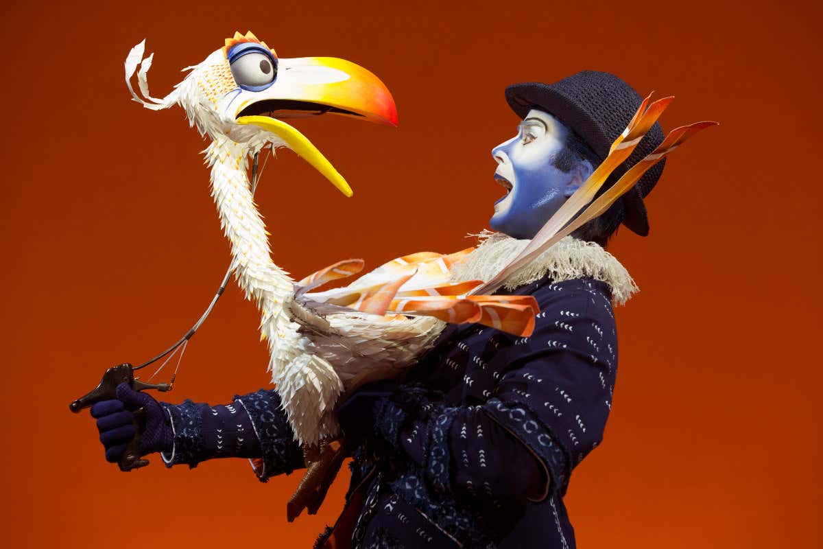 Zazu du Roi Lion à Broadway, à New York, une activité idéale à faire à Noël en famille