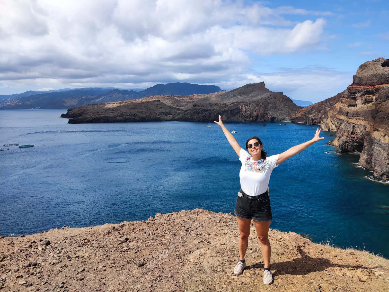 Paloma Aranda en la Punta de San Lorenzo en Madeira