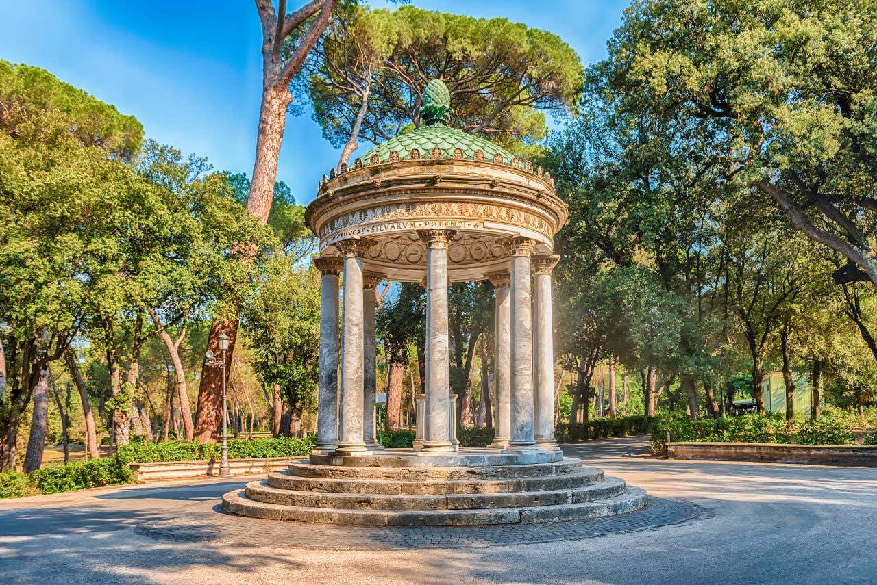 Temple de Diane dans la Villa Borghèse, un parc à ne pas manquer pour profiter d'un moment de détente lors de votre visite de 3 jours à Rome