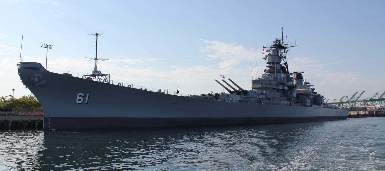 A US Navy warship in water