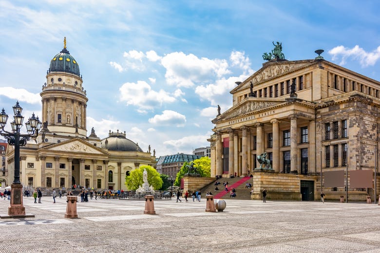 Check out Konzerthaus and Deutscher Dom at the Gendarmenmarkt