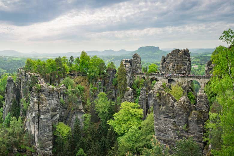 Admire the Bastei Bridge