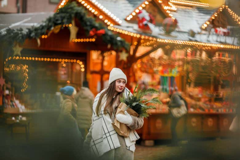 Disfrutando del mercadillo navideño de Hamburgo