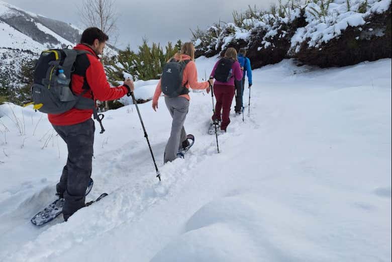 Randonneurs en raquettes au Cerro San Martin 