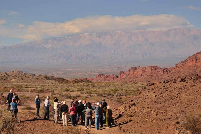 A group of tourists exploring the canyon