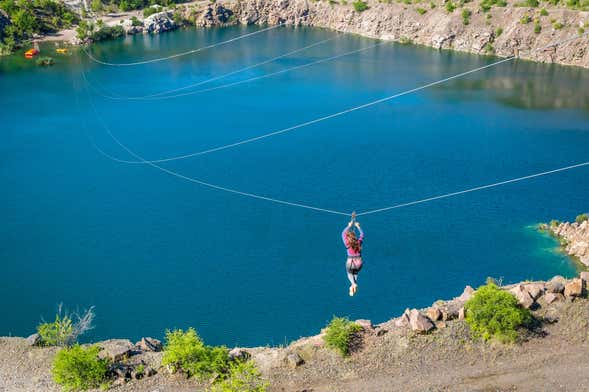 Ziplining over the Potrerillos Reservoir