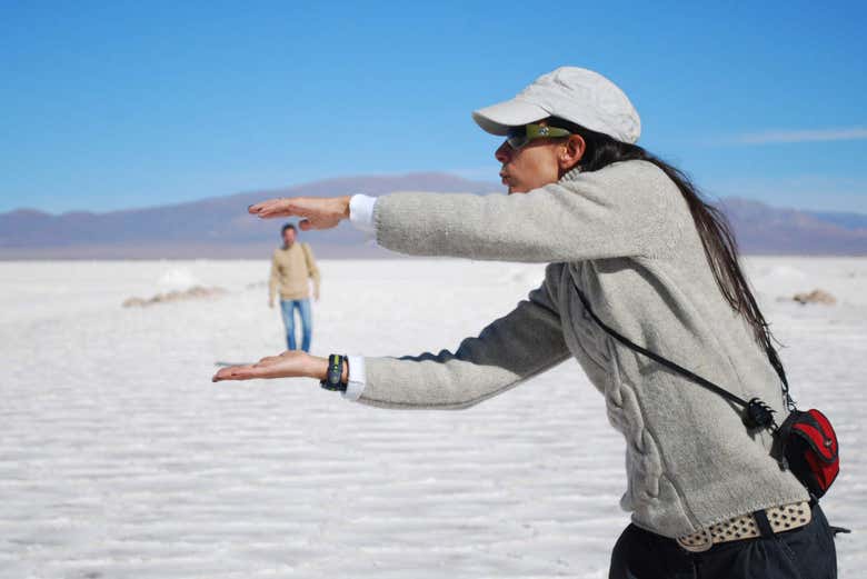 Desfrutando da visita pelas Salinas Grandes