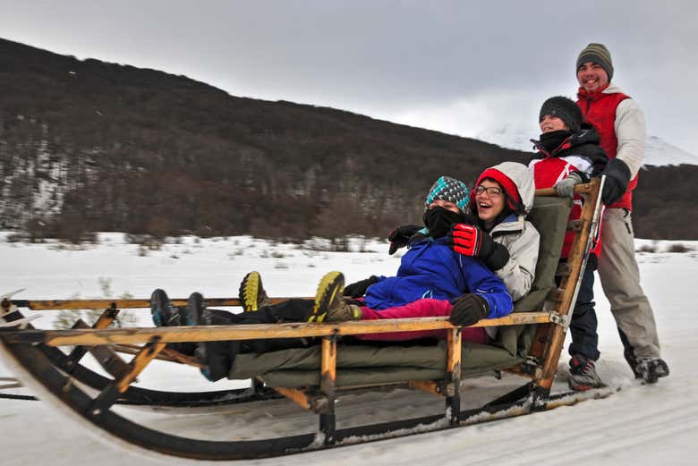 Enjoying the sleigh ride