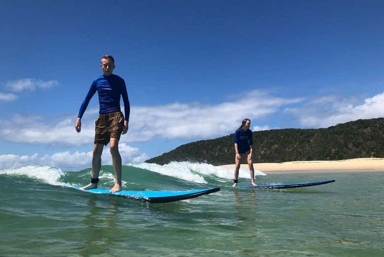 Surfing Lesson at Double Island Point from Rainbow Beach