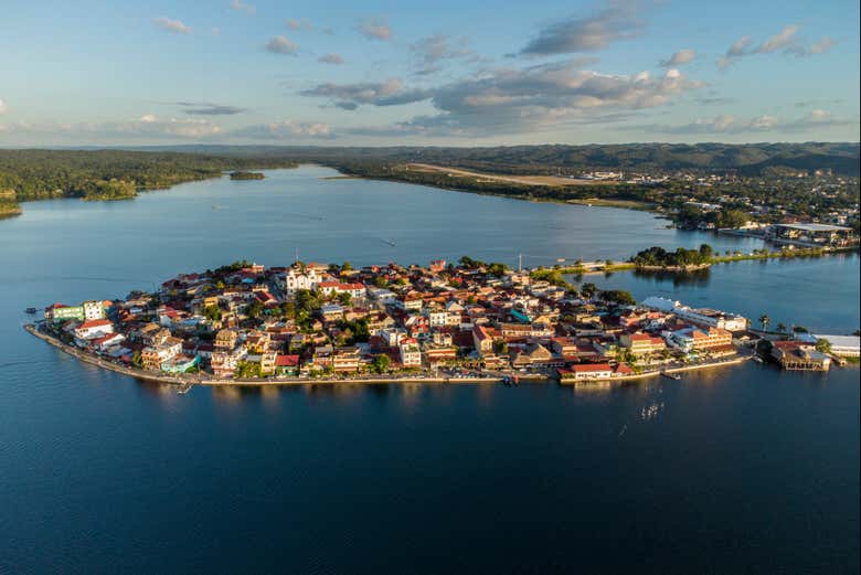 Vue aérienne sur l'île de Flores