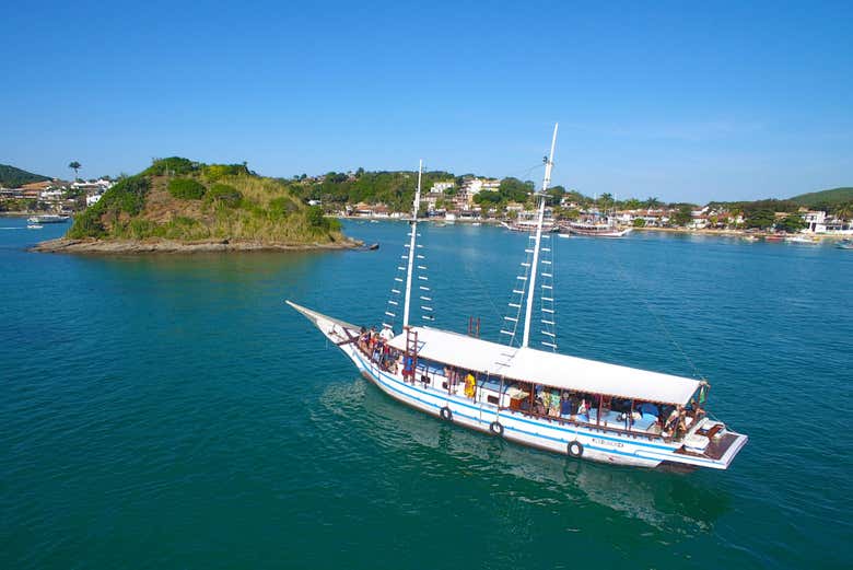 Take a traditional-style boat along the coast