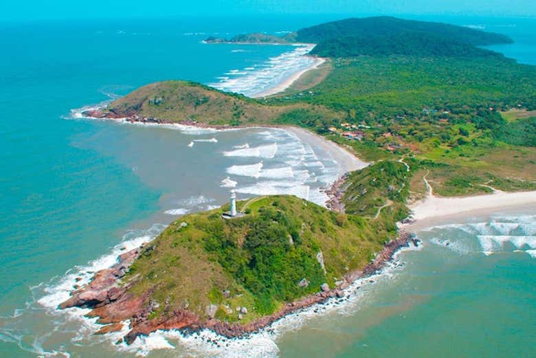 Aerial view of the island