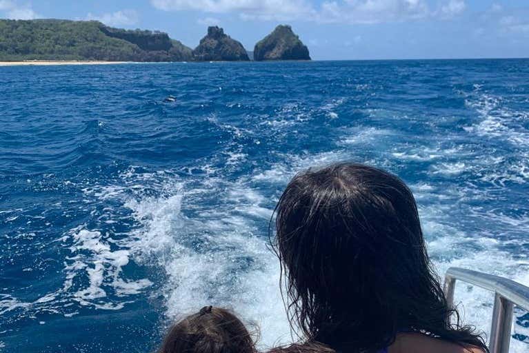 Enjoying the boat ride