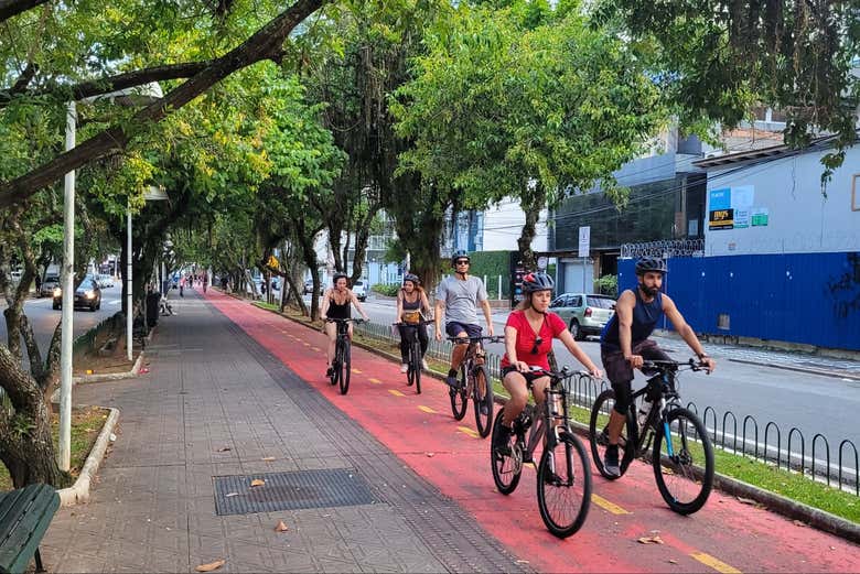 Cycling in the bike lane