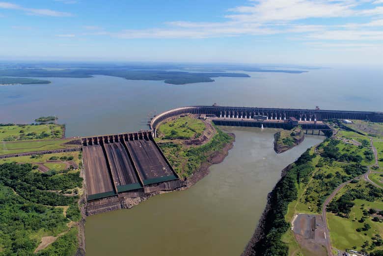 Itaipu hydroelectric dam from above