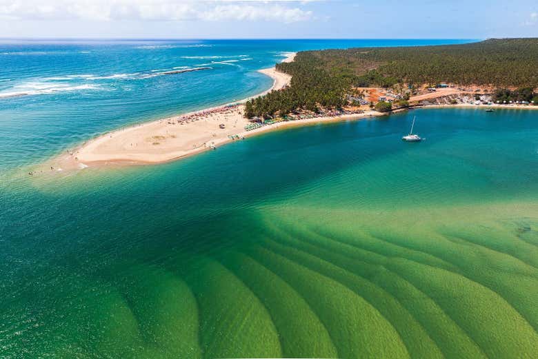 A praia do Gunga tem águas cristalinas