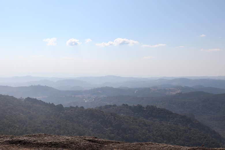 Admiring the scenery from the summit of Pedra Redonda