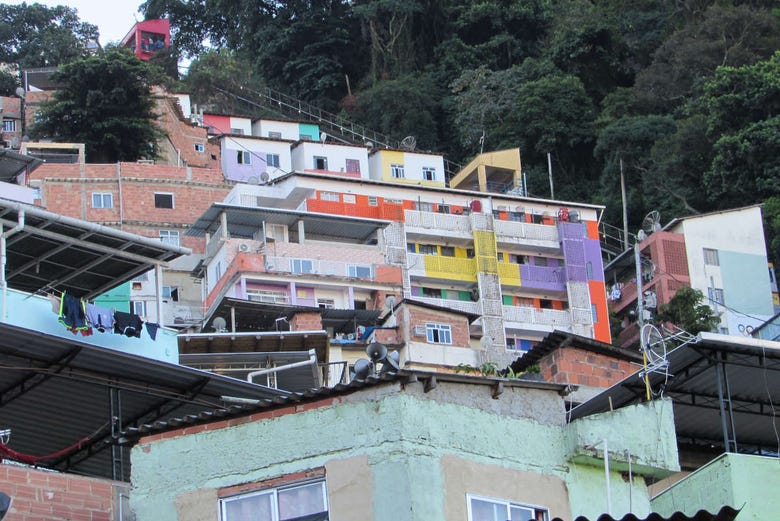 Casas da favela Santa Marta