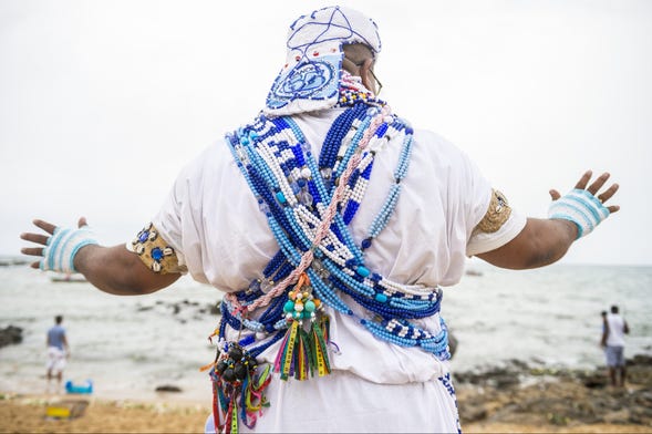 Ceremonia de candomblé en Salvador de Bahía