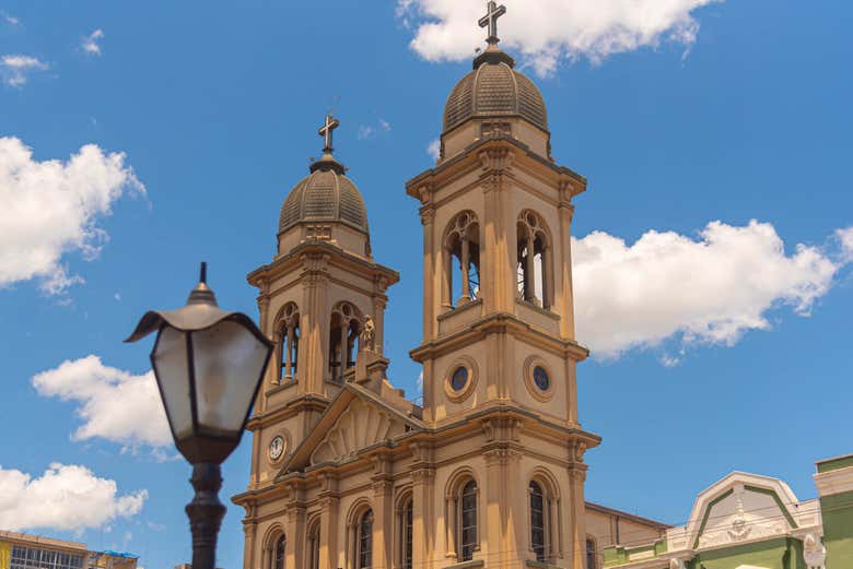 Admirando las torres de la catedral de Santa María