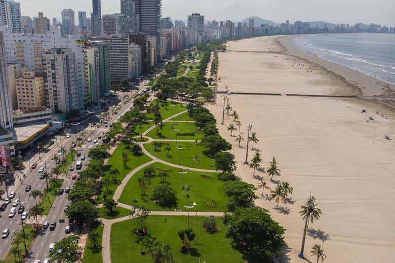 An aeriel view of Santos