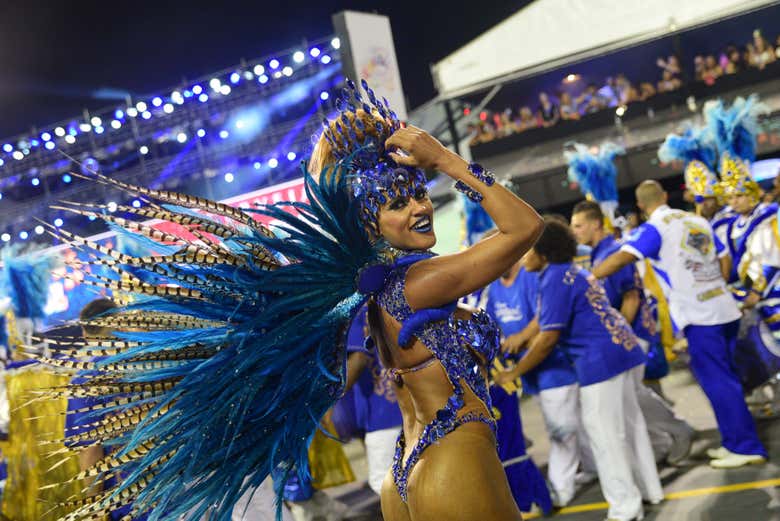 Dancer in the Sao Paulo Carnival parade