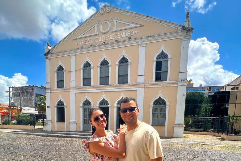 In front of the Quatro de Setembro Theatre