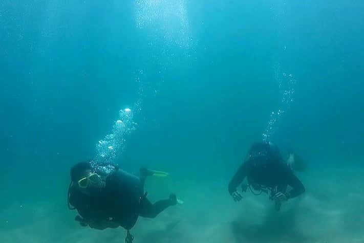 Durante el bautismo de buceo