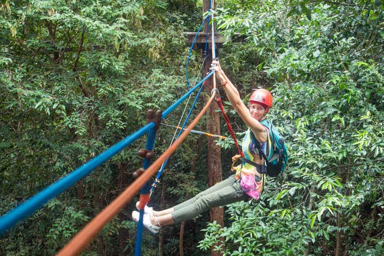 Zip lining in Koh Rong